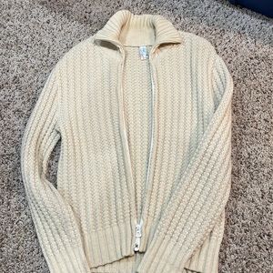 Cream colored cable knit sweater